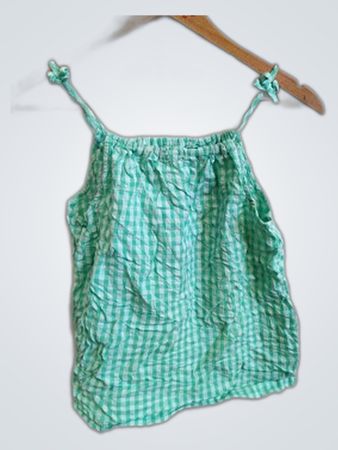 Kiabi Green Gingham Sleeveless Top