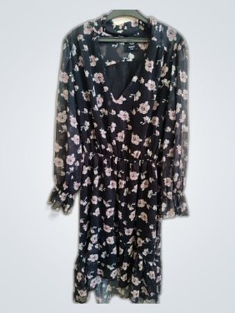 Navy Paris Floral Dress
