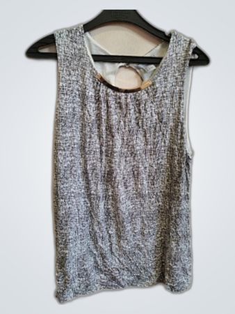 Gray and White Tank Top