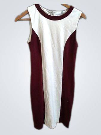 Ekacara White and Maroon Dress