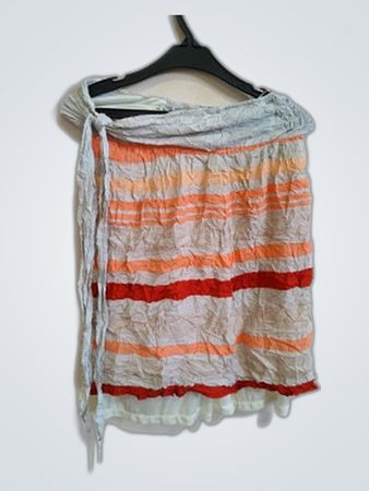 H&M Striped Crinkle Mini Wrap Skirt