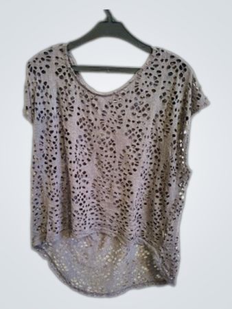 Miss Line Gray Crochet Top