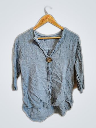 Blue Linen Blouse