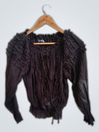 Black Ruffled Blouse