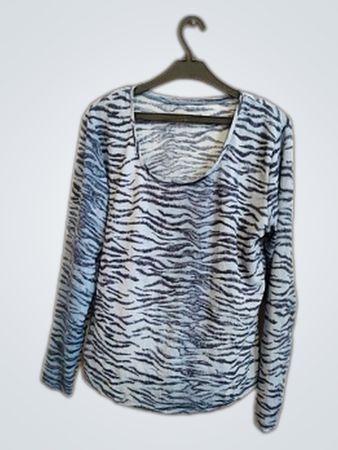 Blue Zebra Print Long Sleeve Shirt