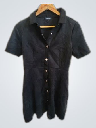 Black Short-Sleeve Dress