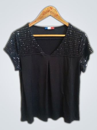 Black Sequined Top