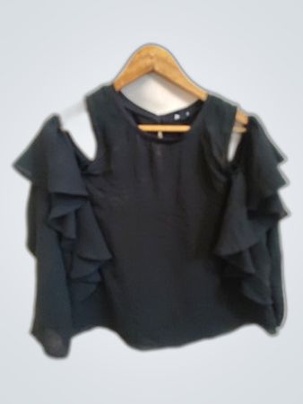Jennyfer Black Ruffled Blouse