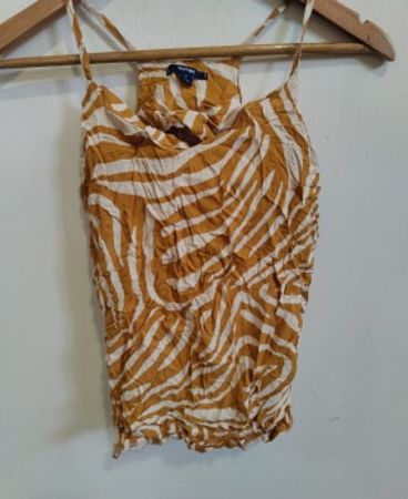 Kiabi Orange and White Striped Top