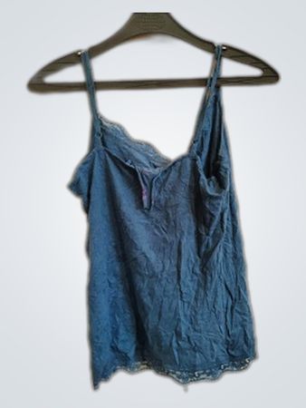 Blue Lace Trim Cami Top