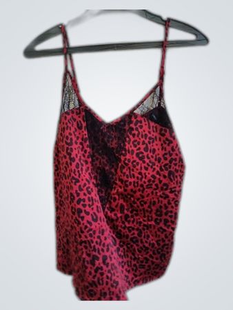 Red and Black Leopard Print Bra