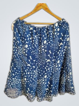 Daxon Blue and White Floral Blouse