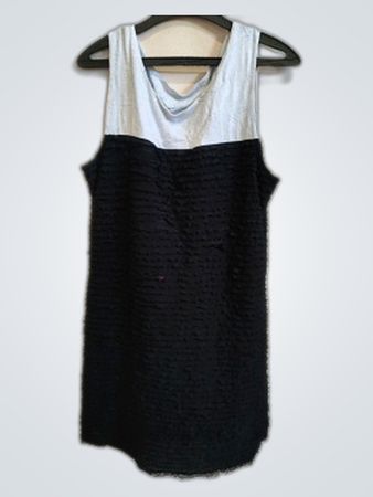 phildar Labeled White and Black Sleeveless Dress