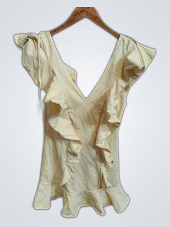 Women's Yellow Ruffled Top