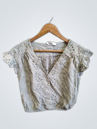 Promod Embroidered Wrap Top
