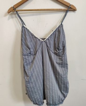 Blue and White Striped Top