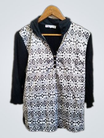 Scottage Black and White Patterned Vest