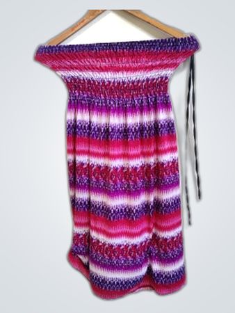 Multicolor Striped Off-the-Shoulder Dress
