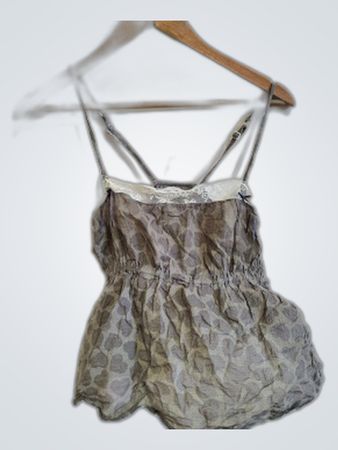 Gray and White Romper