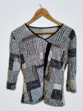 Black and White Patterned Blouse