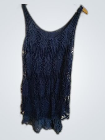 Blue Crochet Lace Top