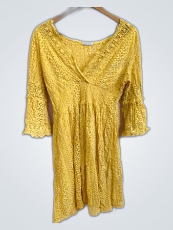 Yellow Crochet Lace Dress