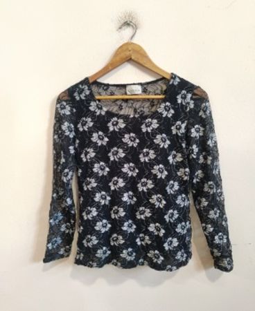 C&A Floral Lace Long-Sleeve Blouse