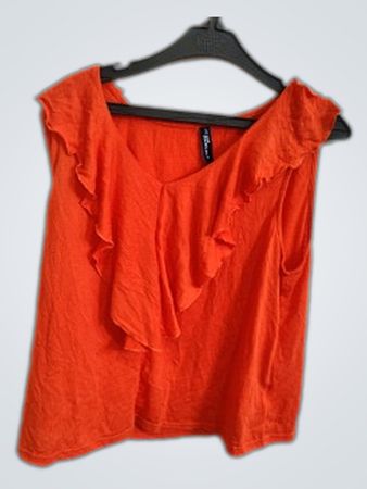 Jean Paul Gaultier Orange Ruffled Top