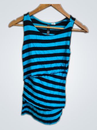 Rainbow Blue and Black Striped Tank Top