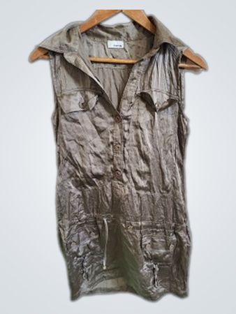 Toy Gray Sleeveless Shirt Dress
