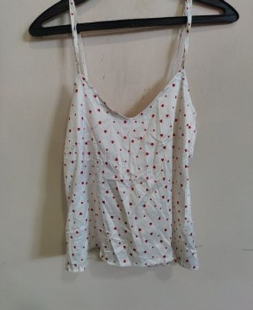 White Tank Top with Red Hearts