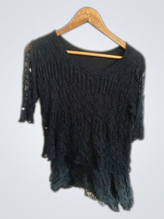 Black Crochet Top