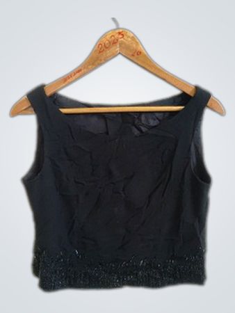 Giuditta Black Beaded Top