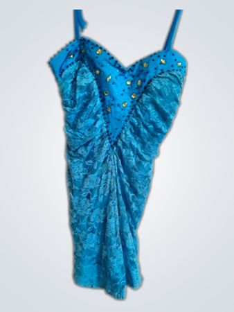 Unbranded Blue Beaded Lace Bustier Top