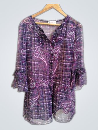 Purple Plaid Blouse