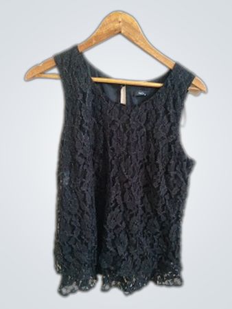 M&Co Black Lace Sleeveless Top