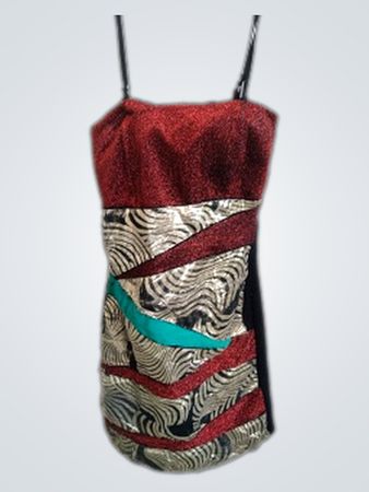 Unbranded Sequined Zebra Print Strapless Mini Dress