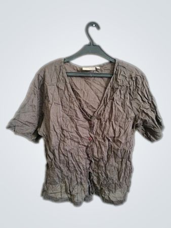 Adini Gray Crinkled Top