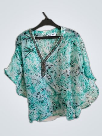 Vero Moda Teal Sheer Blouse