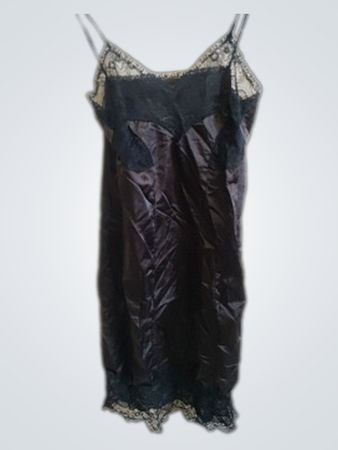 Black Lace Trim Slip Dress