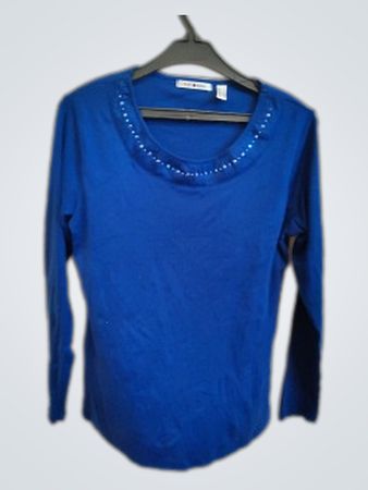 Punt Roma Blue Long-Sleeve Crewneck Top