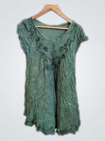 Unbranded Green Ruffled Viscose Blouse
