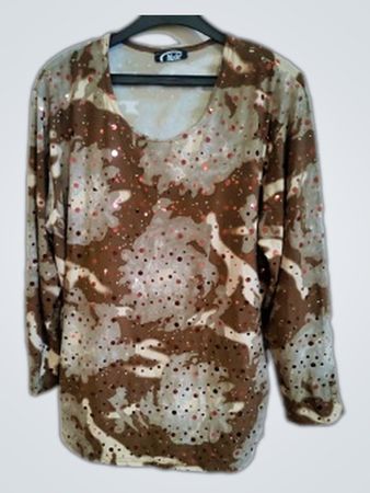 Brown Sequined Top