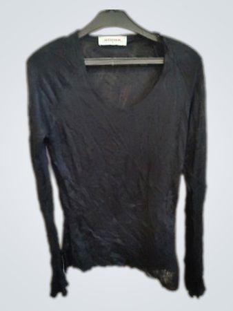 Rodier Black Sheer Long-Sleeve Top