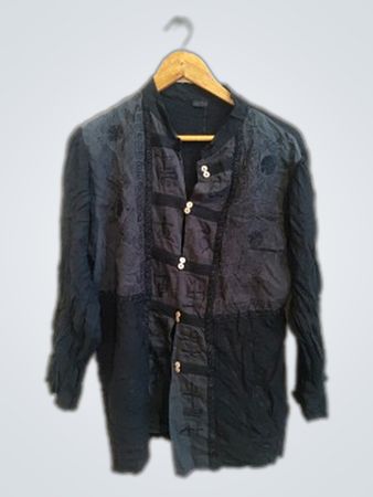 Unbranded Black Patchwork Long Sleeve Shirt