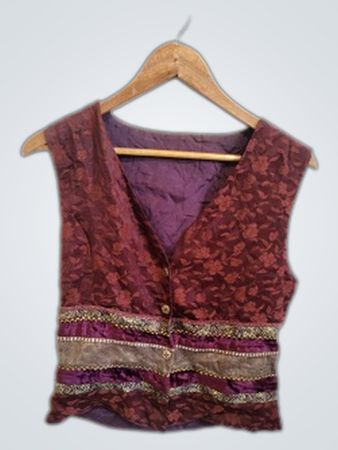 Maroon Floral Vest