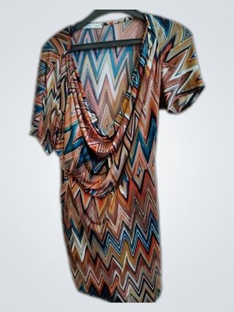 Dis Moi Paris Zigzag Print Draped Mini Dress