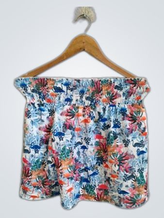 Cache Floral Print Mini Skirt