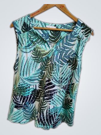 Diane von Furstenberg Leaf Print Sleeveless Cami Top