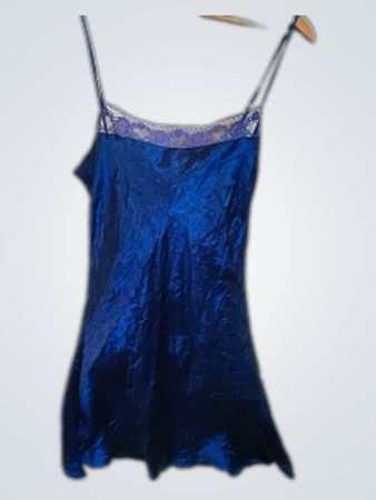 Blue Satin Slip Dress